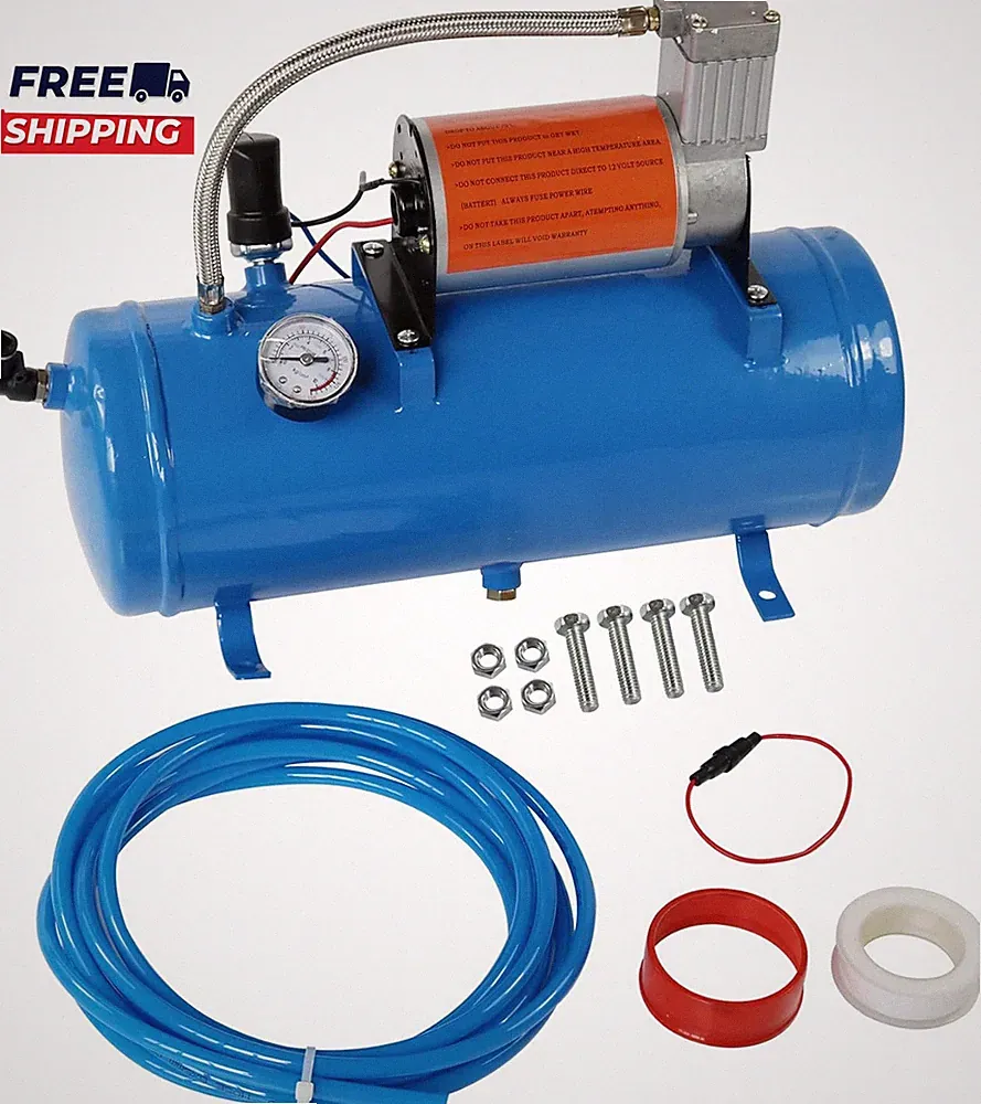 New 150PSI DC 12V Air Compressor with 6 Liter Tank 1.6 Gallon for Train Horns